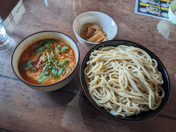 「旨辛キムチつけ麺・大盛　960円」@ラーメン工房 幸福亭の写真