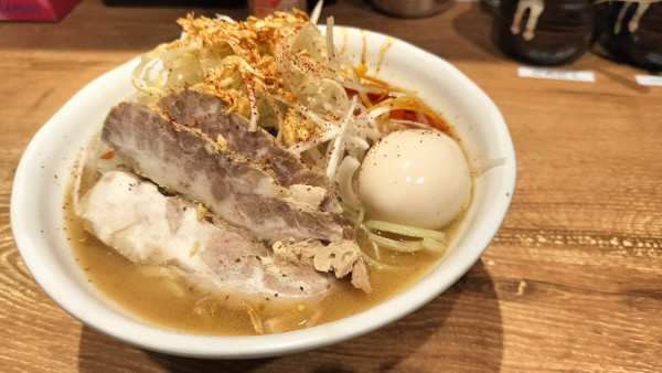 「白髪ネギ辛味噌ラーメン 味玉 麺大盛り」@花木流味噌  藤沢店の写真