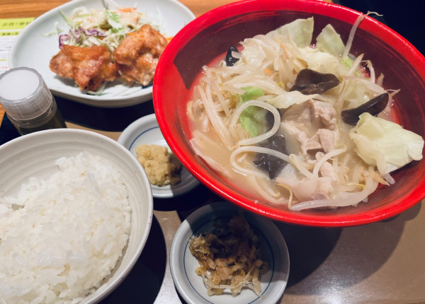 「タンメンから揚げ定食（￥1060）」@やよい軒 浅草田原町店の写真