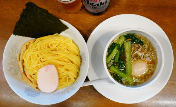 「塩つけめん＋味玉＋瓶ビール」@らーめん曳舟の写真