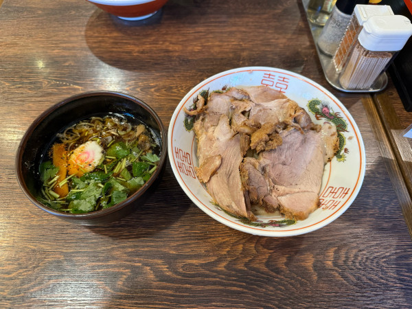 「【肉の日限定】とろとろ うで肉のﾁｬｰｼｭｰつけ麺」@麺屋 真心の写真
