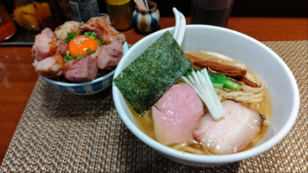 「塩そば＋肉飯」@麺処 はら田の写真