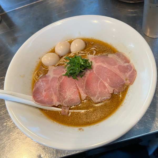 「ガーリックシュリンプヌードル＋うずら」@さんじの写真