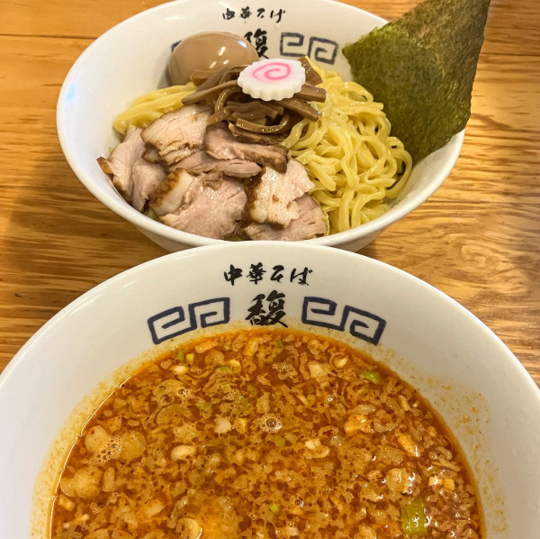 「山形辛味噌つけめん1300円味付半熟卵ﾗﾝﾁｻｰﾋﾞｽ」@中華そば 馥の写真