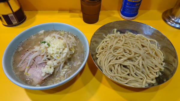 「なみのりつけ麺（1,200円）ニンニク」@ラーメン二郎 八王子野猿街道店2の写真