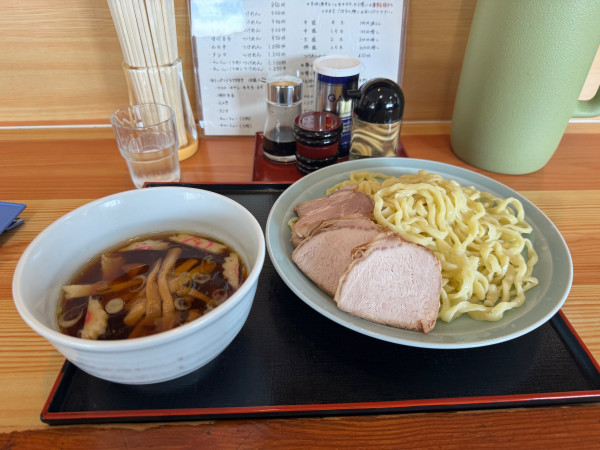 「メンマ　つけめん　中盛り　チャーシュー３枚」@つけ麺 丸長の写真