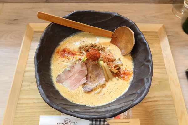 「【季節限定】辛みそ濃厚えびそば¥1200」@えびそば 緋彩の写真