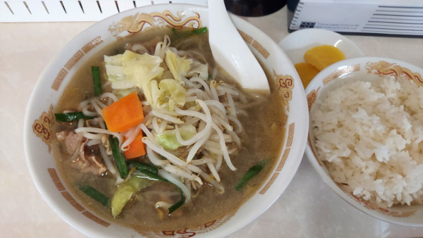 「タンメンライスセット 750円」@廣洲園の写真