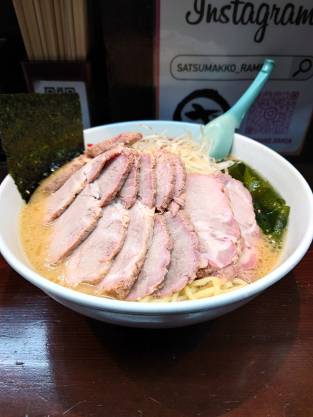 「ネギチャーシュー麺大盛りチャーシューW」@さつまっこ 平和島店の写真