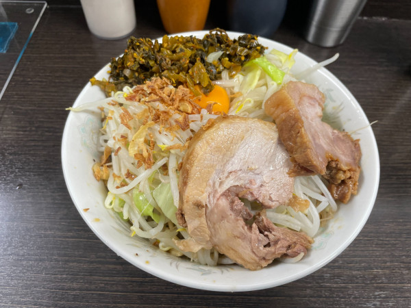 「汁なし＋高菜」@ラーメン二郎 川越店の写真