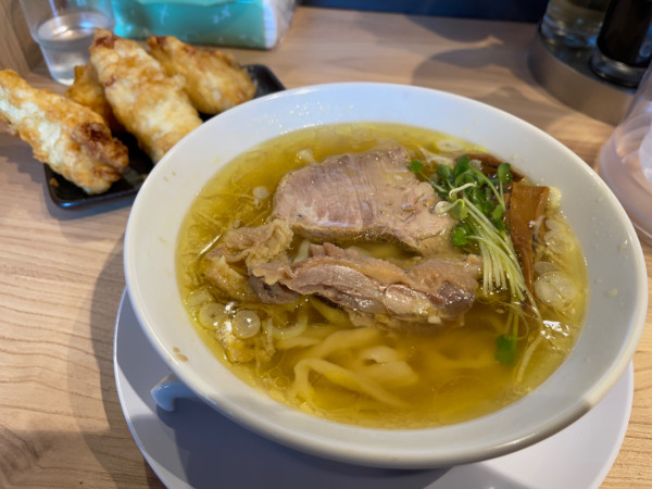 「塩中華そば  かしわ天セット」@手打 親鶏中華そば綾川 大成店の写真