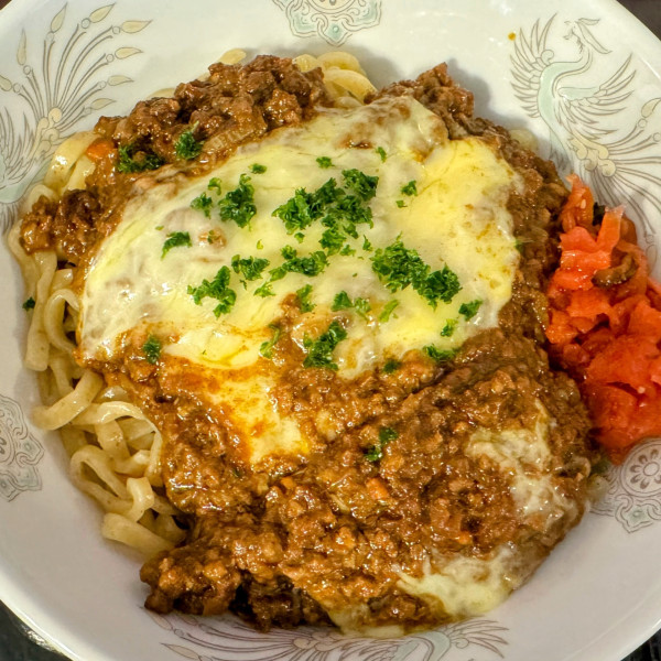 「【期間限定】キーマカレーまぜそば(1.5玉、ご飯付)950円」@麺屋 ゆうきの写真