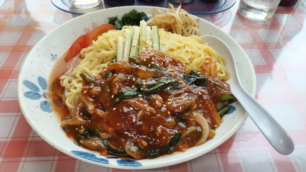 「冷やしスタミナそば（あんかけ・大盛り）900円」@らーめん 翔太の写真