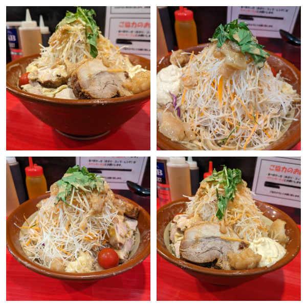 「冷やし中華➕麺増し➕豚」@鷹の目 獨協大学前本店の写真