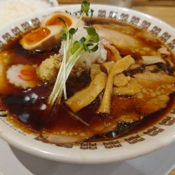 肉そば醤油味玉付き+半ライス