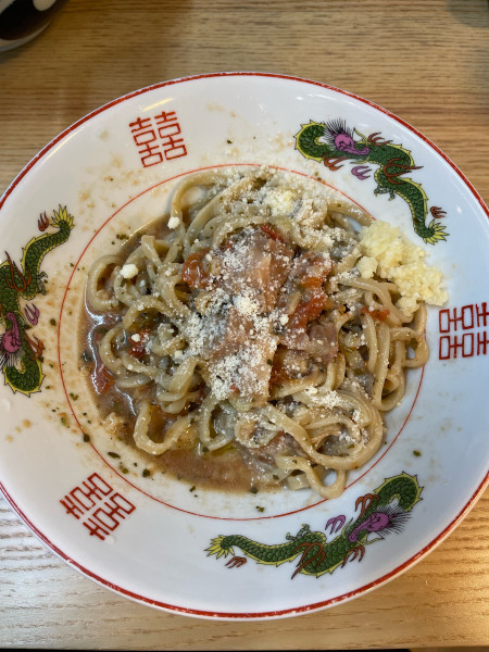 「限定 トマトとバジルの冷製まぜそば」@ハイパーファットンの写真