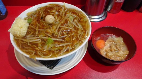 「あんかけラーメン（1,100円）＋脂生玉子（80円）ニンニク」@麺屋HEROの写真
