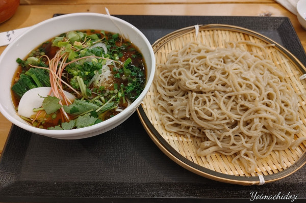 「生桜海老のかき玉つけ汁せいろ」@手打蕎麦 フジサン 福舞製麺所の写真
