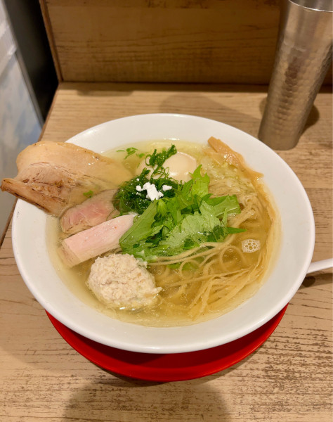 「塩そば+名物龍の玉子味玉（1300円）」@上方中華そば 丸嘉の写真