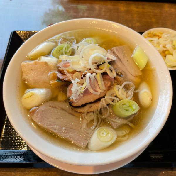 「鴨ねぎチャーシュー麺+からあげ+チャーハン」@湯菜坊の写真