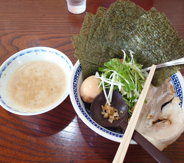 「タンタンつけ麺+のり(半麺、1220円)」@麺や てつの写真