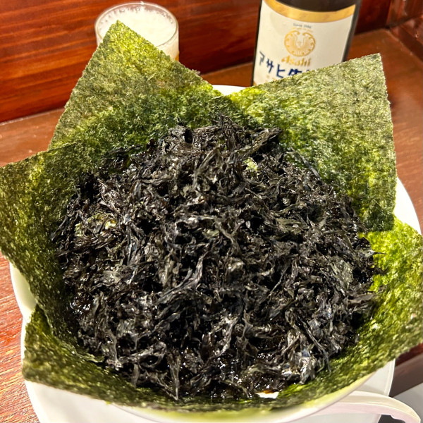「島海苔ラーメン＋瓶ビール（アサヒマルエフ）」@麺's club 酒池肉林の写真