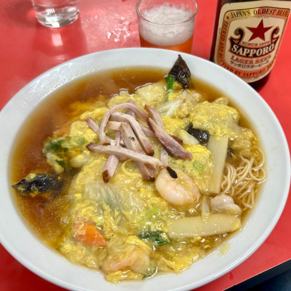 「バンメン+瓶ビール(サッポロラガー)」@玉泉亭 本店の写真