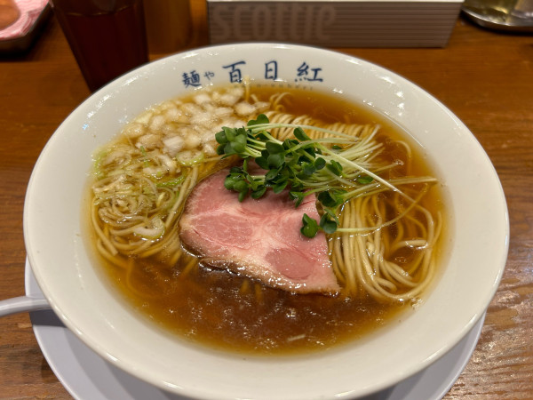 「朝ラーメン（醤油）500円」@麺や百日紅の写真
