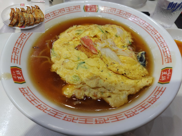 「天津麺　＋にんにくゼロ生姜餃子２人前（サービス券）」@餃子の王将 印西牧の原店の写真