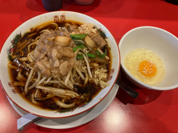 「スタミナラーメン＋すき焼き玉子」@名古屋スタミナらーめん アブラカラメの写真