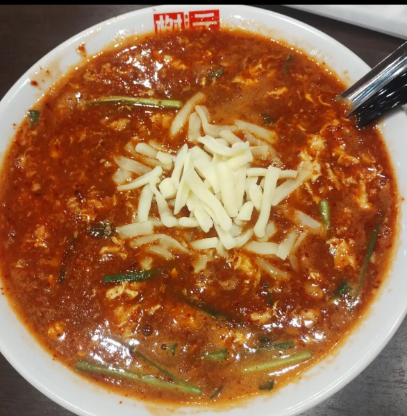 「カレ麺(10辛)(チーズ)」@辛麺屋桝元 前橋県庁南店の写真