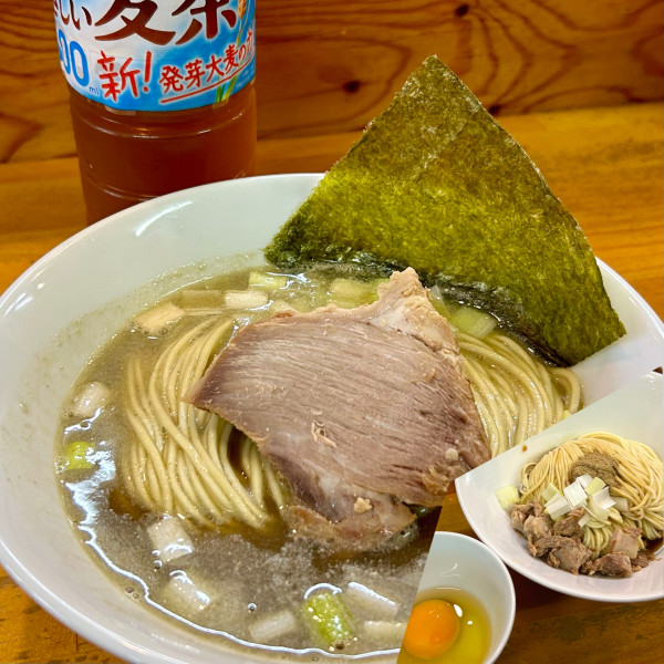 「煮干ソバ+和え玉+生玉+麦茶」@煮干中華ソバ イチカワの写真