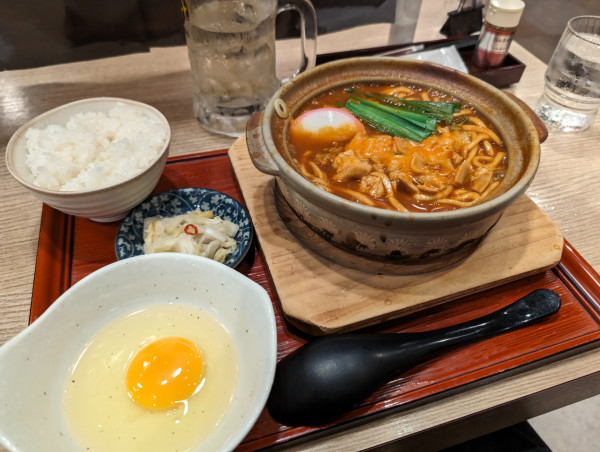 「旨辛牛モツ入り味噌煮込みうどん定食」@横浜なかや 大関本店の写真