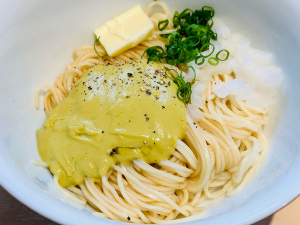 「浅利バター和え玉 400円」@煮干中華そば 結。の写真