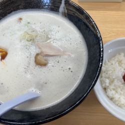 濃厚白湯塩ラーメン 煮玉子トッピング