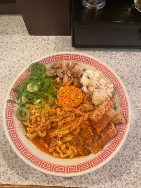 「シビカラ油そば」@福岡太麺 NO RAMENの写真