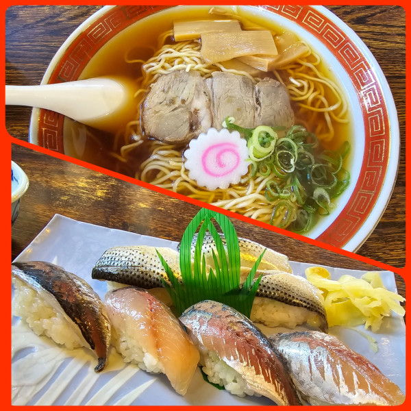 「ラーメン あじと小肌のにぎり」@新とみの写真