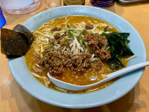 「サッポロ赤星＋ニラもやし→ 坦々麺ネギ＋ネギチャー飯」@ラーメン関口の写真