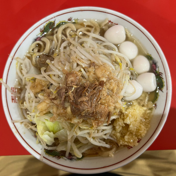 「小＋うずら『コール』全部」@ラーメン二郎 千葉店の写真