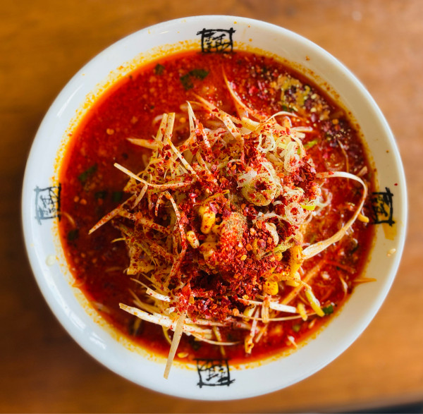 「激辛みそラーメン、麺大盛り、辛ネギ」@おおぎやラーメン 鬼怒川店の写真