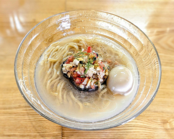 「浅利と茄子の冷やしそば【期間·数量限定】」@麺 㐂色の写真