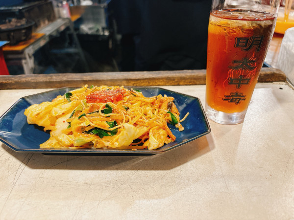 「赤鬼明太焼ラーメン＋明太とろろ鍋＋明太だし巻き卵＋明太豚バラレタ」@明太中毒の写真