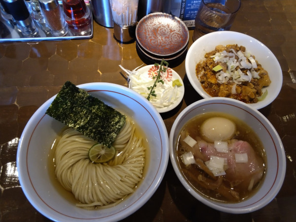 「特級昆布水つけ蕎麦 塩」@特級鶏蕎麦 龍介 土浦学園通り店の写真