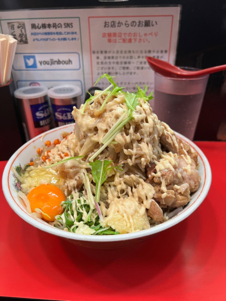 「冷やしまぜそば大(¥1150)+豚追加1(¥150)」@用心棒 本号の写真