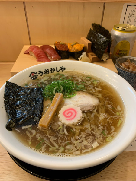 「追いかつお中華そばセット」@鮨とラーメン ひろがしやの写真