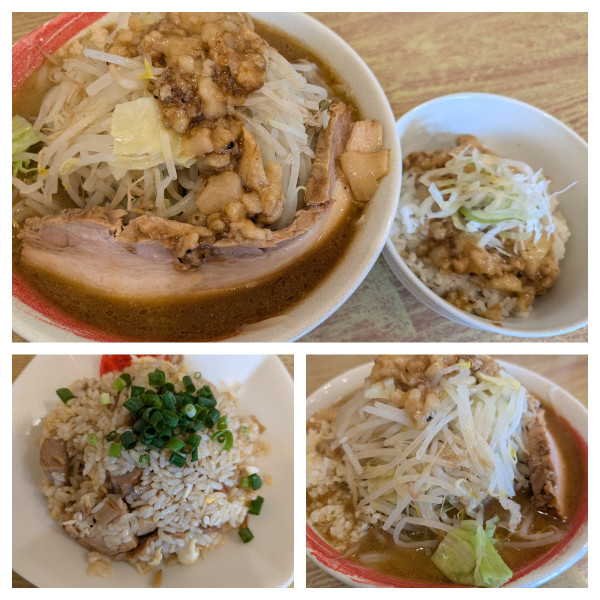 「【限定】ヤサイニンニクアブラーメン➕半炒飯➕アブラメシ」@麺処 慶の写真