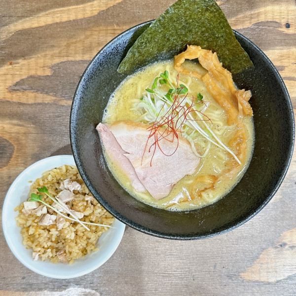 「濃厚牡蠣ソバ貝めしセット」@貝だしラーメン 貝ガラ屋 町田の写真