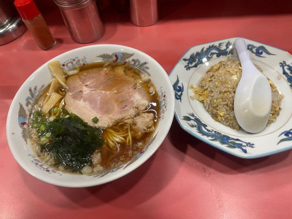 「ラーメン定食＋わかめ」@萬来軒の写真