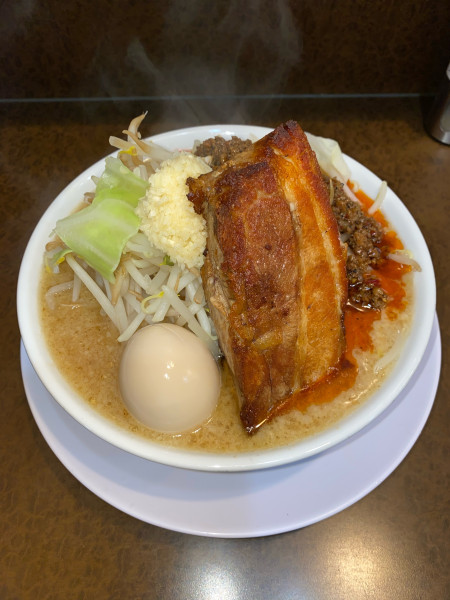 「男気味噌普通盛台湾ミンチ味玉¥1,440円」@らーめんまるはち 大垣店の写真