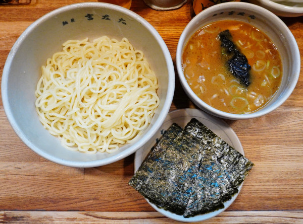 「味玉つけ麺＋のり＋エビスビール小瓶」@麺屋吉左右の写真